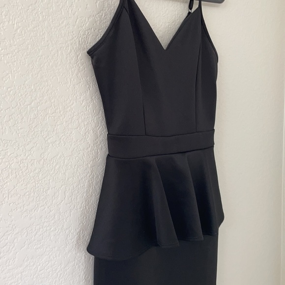 Little Black Peplum Dress - Picture 2 of 3